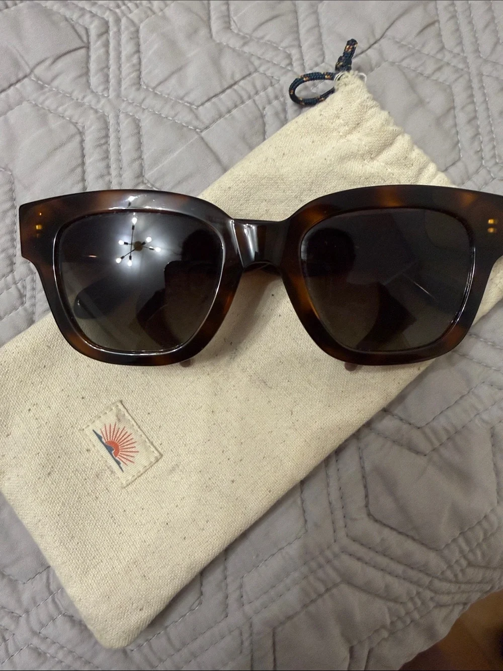 Faherty Tortoise Brown Gradient Square Sunglasses
